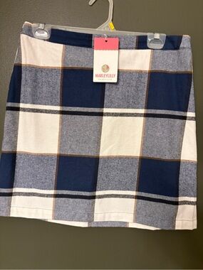 MarleyLilly Navy Plaid Mini Skirt